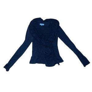 Baby blue line New York top sz m Long Sleeve Coquette Vneck Normcore